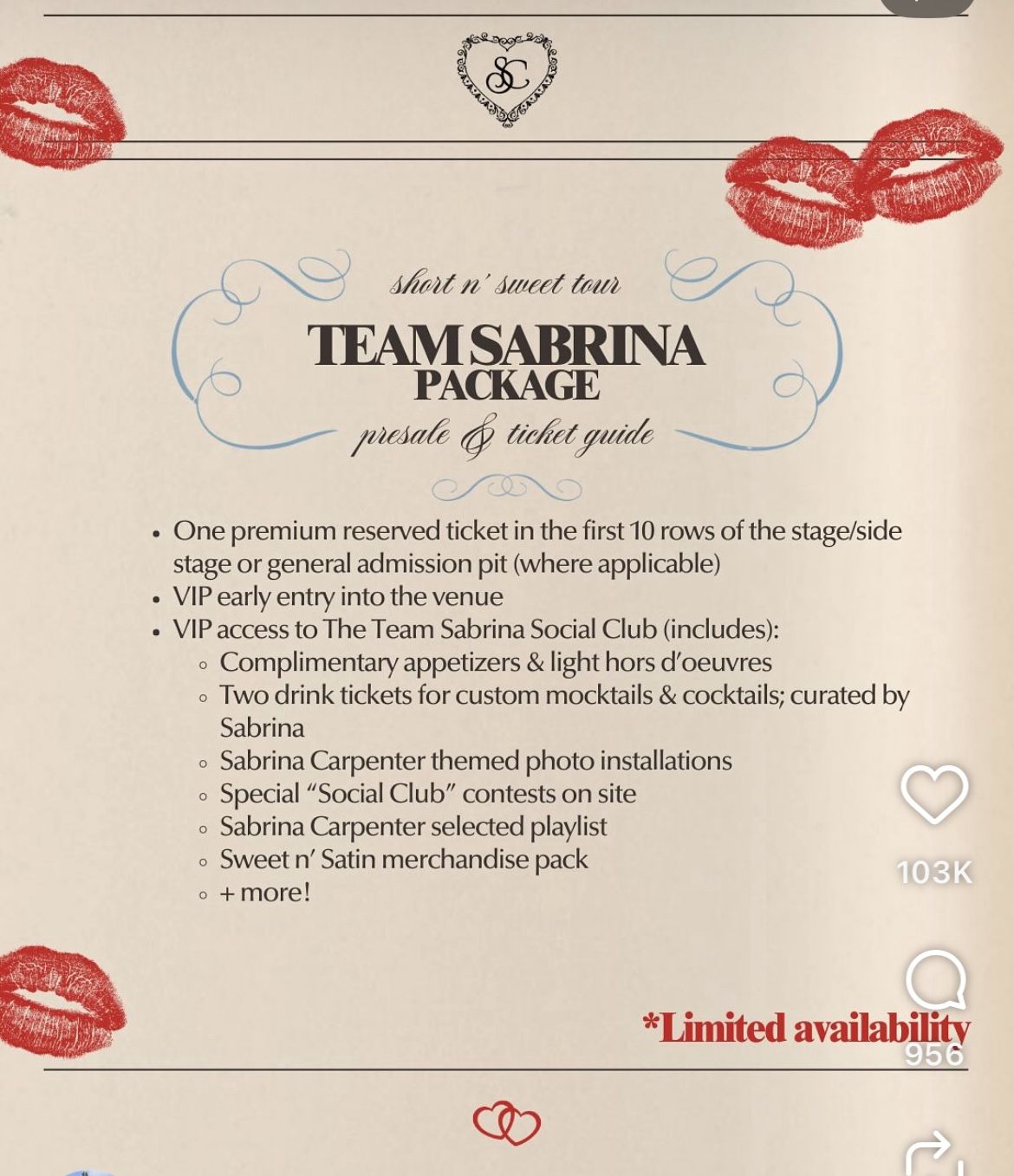 1 VIP Sabrina Carpenter Ticket Nov. 23 Crypto Arena Sports