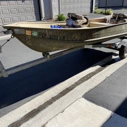 12ft Aluminum Boat With Trailer Camo Hunting Fishing
