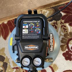 MCGRAW 3 Gallon, 110 PSI Oil-Free Light-Duty Pancake Air Compressor