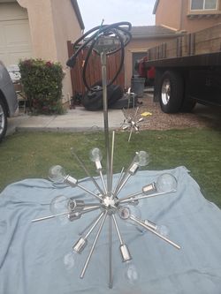 Chrome Sputnic Starburst Ceiling Chandelier