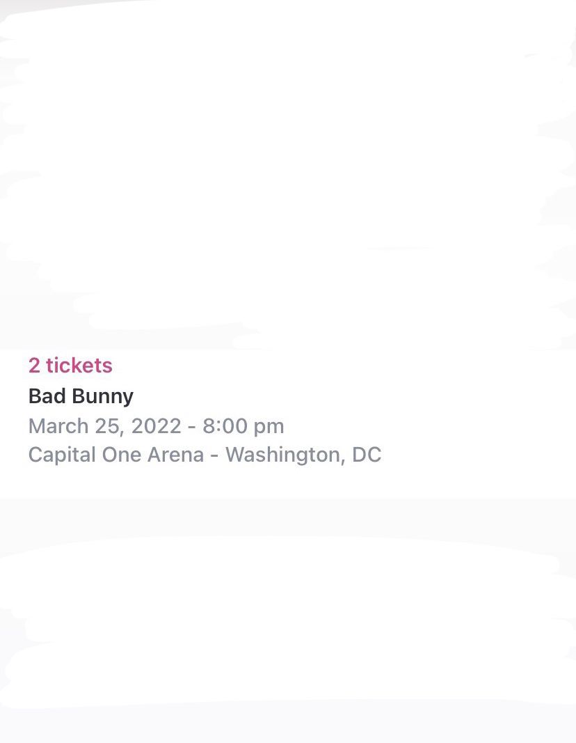 (2) Bad Bunny Capital One arena Tickets 