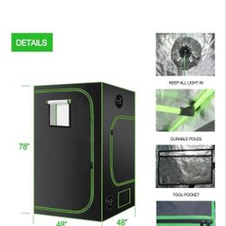 4x4×7 Grow Tent  Hydroponic Reflective 
with Removable Water-Proof Floor Tray