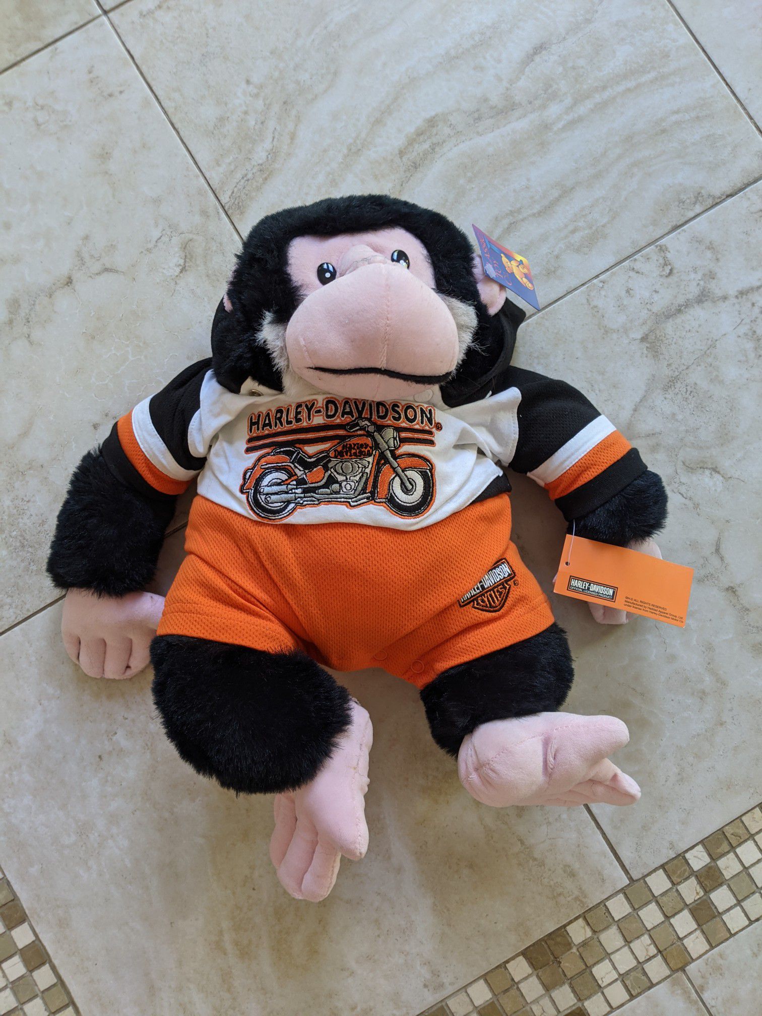 Harley davidson stuffed monkey