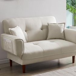 Loveseat, Couch, Sleeper, Daybed,  Beige, Fabric