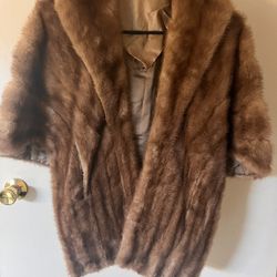 Vintage Mink Fur Size M/L Stole Shawl Cape (flaws)