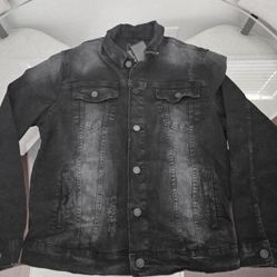 Men's Denim Jacket Black Flex XL Chamarra