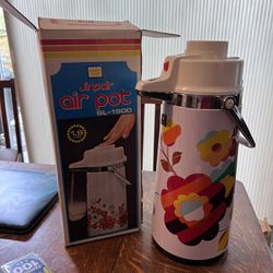 1970’s Floral Jinpair Air Pot Coffee Carafe & Original Box - Great condition!