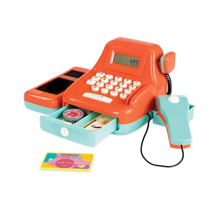 Battat Cash Register Toy Playset – Pretend Play Kids Calculator Cash Register with Accessories for Age 3+