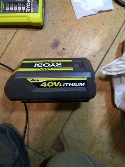 Ryobi 40v battery (w / charger, but missing cable that connects  to the wall)