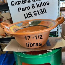 Cazuela De Barro Súper Grande Para 8 Kilos O 17-1/2 Libras