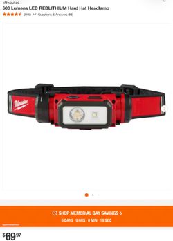 Milwaukee 600 Lumens LED REDLITHIUM Hard Hat Headlamp