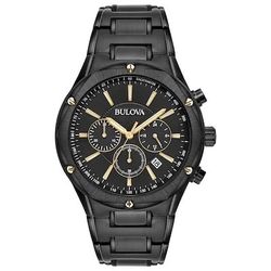 Bulova Black IP Chronograph Watch with Black