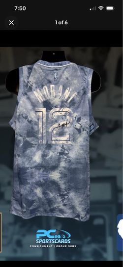 Ja Morant- grizzles light blue series panini authenticated signed jersey