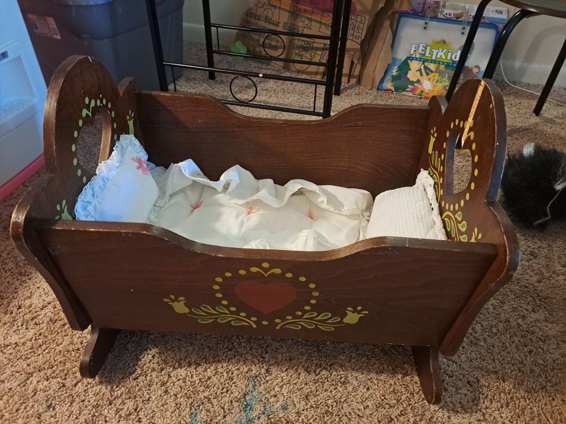 Wooden Baby Doll Craddle