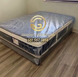Queen Mattress Set Plush PillowTop – Brand New –  Same Day Delivery Available 🚚