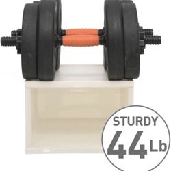 New In Box 12 Shoe Storage Box Plastic Stackable Shoe Container Off White