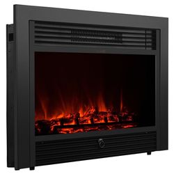 XTREMEPOWERUS 28.5" EMBEDDED ELECTRIC FIREPLACE INSERT HEATER REMOTE REALISTIC WOOD LOG GLOW