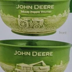 John Deere Collection Sm. Stoneware Bowl Tractor Raised Relief Cereal/soup - NEW