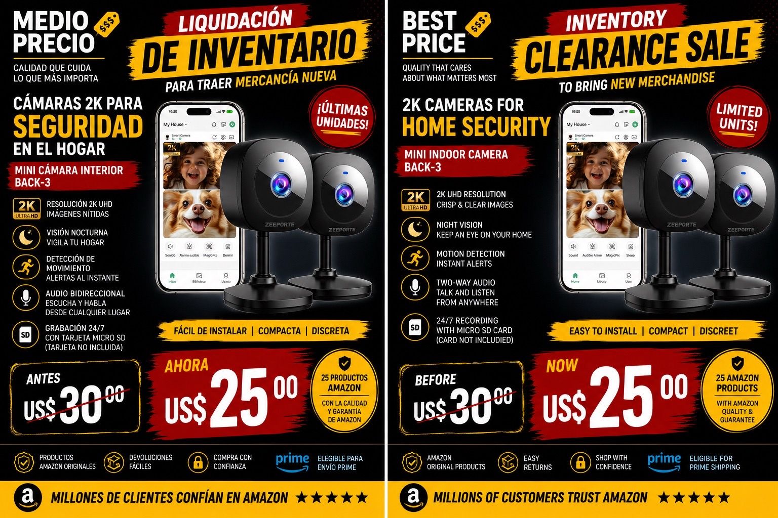 2K HOME SECURITY CAMERAS / CÁMARAS 2K PARA SEGURIDAD