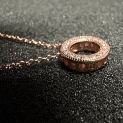 💙 Pandora Logo Pavé Circle Collier Necklace