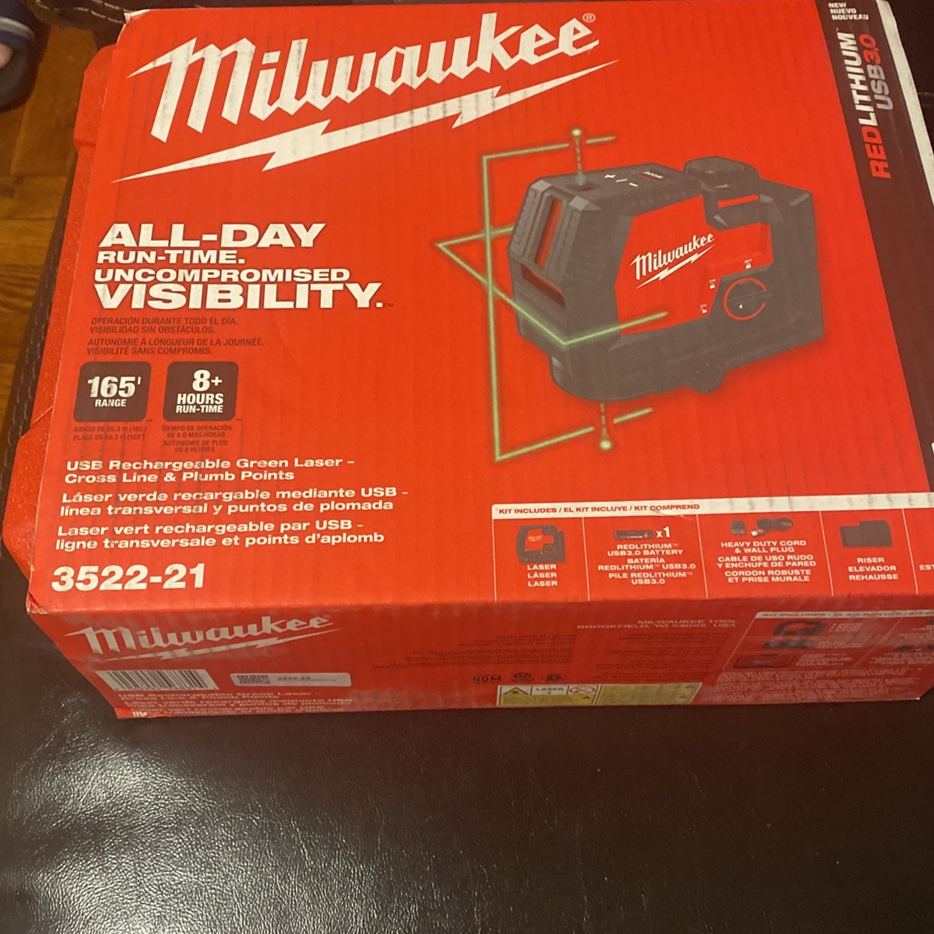 New Milwaukee Green laser Cross Line And Plumb Point Laser