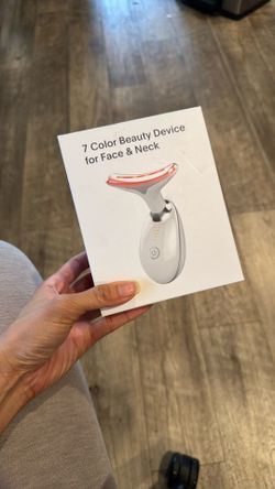 Light Based Multifunctional Facial Massager, 7 Color Portable Face Massager Tool for Skin Care, Glossy White