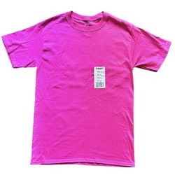 Hanes Tagless Preshrunk Cotton Pink T-shirt Adult Small Unisex