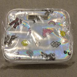 BRAND NEW W/TAG IN PACKAGE GIRL'S JUSTICE SHINY UNICORN HOLO STICKER LUNCHBOX LUNCH BAG TOTE