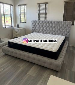 King bed frame with mattress