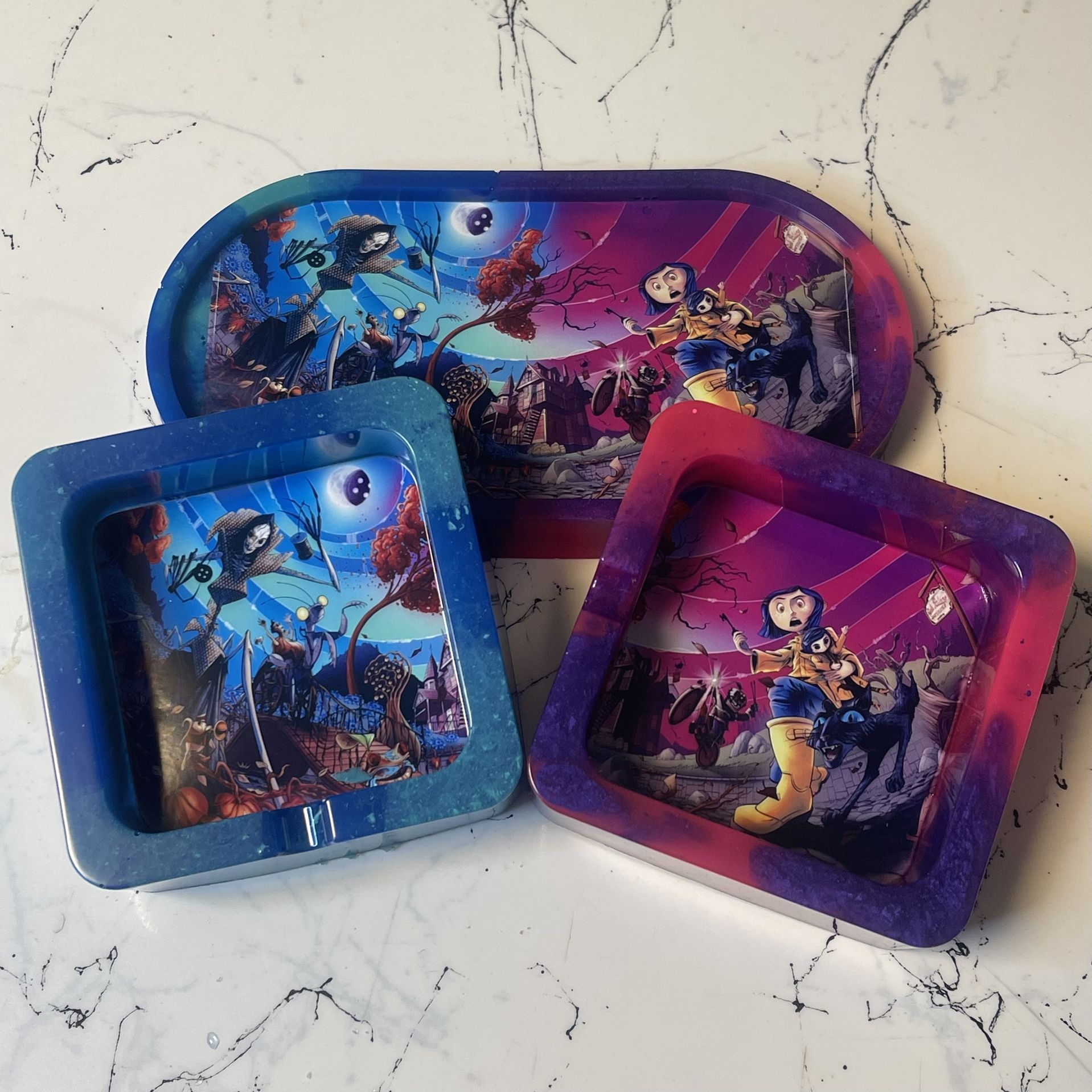 Coraline The Other Mother Ashtrays & Tray Set