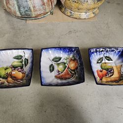 Authentic Mayolica Talavera Squere Fruit Bowl. (Clay Pots, Planters,Plants, Pottery. $45 each