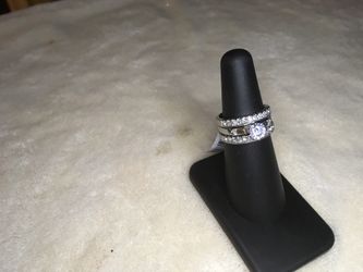 NEW 3 Piece Wedding Set Two bands and engagement ring size #6 one only