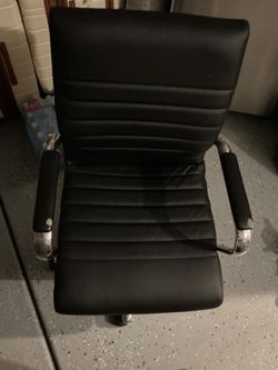 Black leather office chair