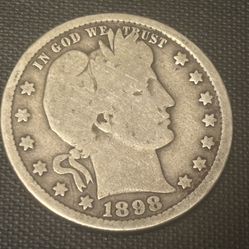 25 cents 1898  coin USA
