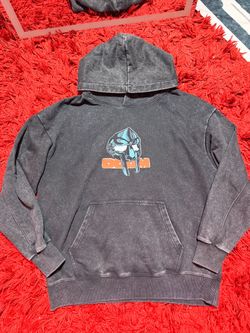MF DOOM Comic Graphic Hoodie Medium Washed Black
