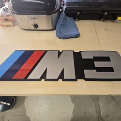 BMW M3 steel sign, 4 feet long, powder coated