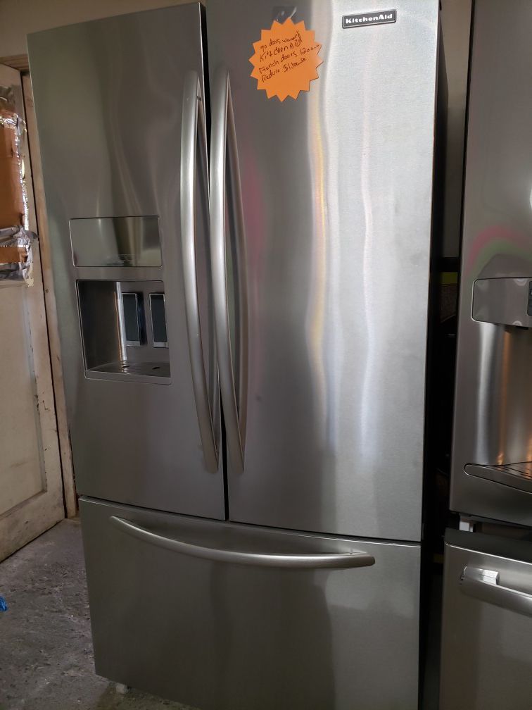 Maytag French doors refrigerator stainless steel 22 cubic 33inches wide warranty financing $50 down payment if you qualify