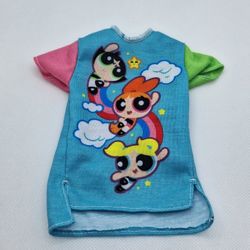 Barbie Powerpuff Girls Oversized Sleep Shirt Pajamas Bubbles Blossom Buttercup Doll Clothes