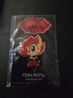 Hazbin Hotel Chibi Nifty Gold Enamel Pin