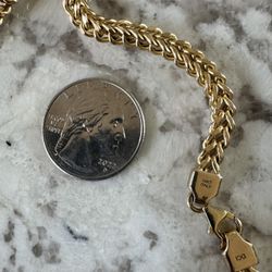 22” Gold Chain - Square Franco - 14k - Made In Italy.