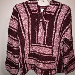 Genuine Mexican Red Poncho