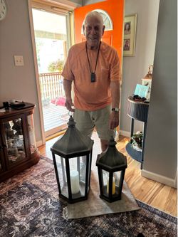 2 Large Indoor Outdoor "Heavy" Lanterns. 24" & 31" Tall. **READ BELOW (Johnstown Ohio)