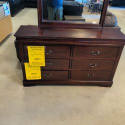 Louis Philip Cherry Dresser/Mirror 