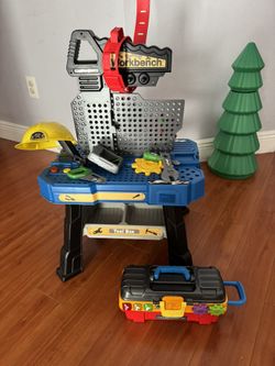 Kids Work Bench, Tool Box , And Tools