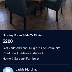 Dining Room Table With Four Chairs