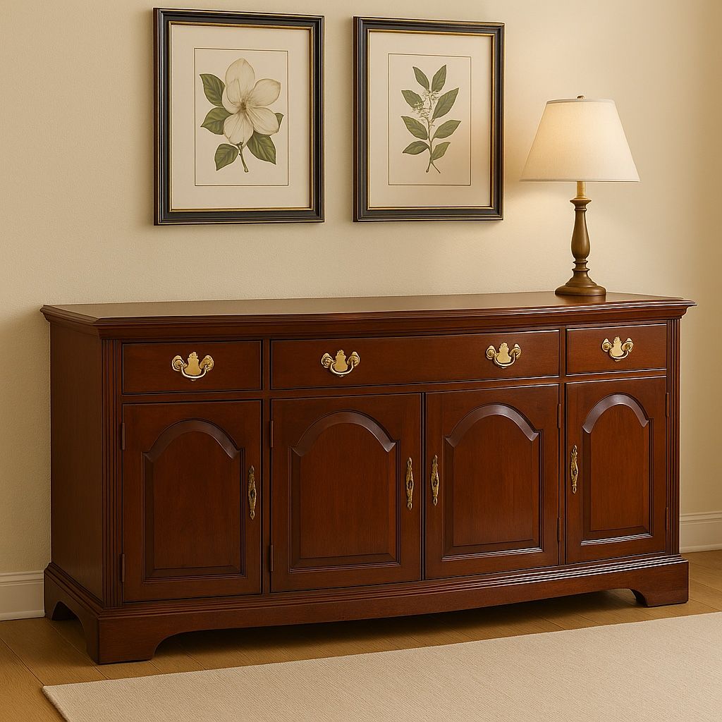 Knob Creek Solid Wood Sideboard Buffet – Dovetail Drawers & Gloss Finish