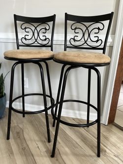 Bar Stools - Set Of 2 Swivel Barstool Chairs 41.5” Tall
