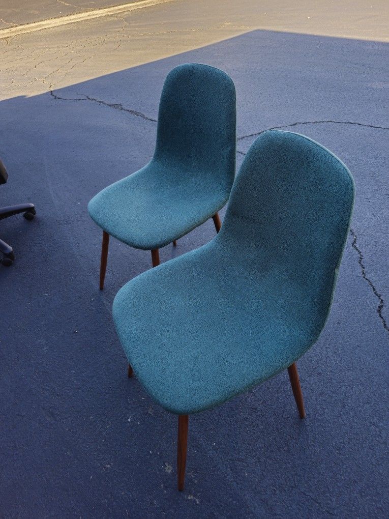 Two Green Dining Chairs