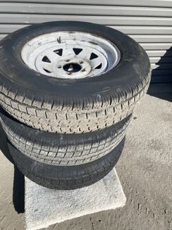 ST 205 /75 D15 Set 4 Tires With Rims For Trailer