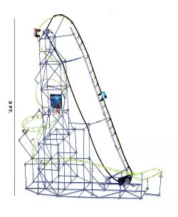 Sharper Image Build-A-Coaster 753 Pc Custom Set Roller Coaster 3' Tall 2463